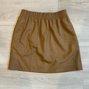 J Crew Women's Tan Wool Blend Mini Skirt with Pockets - 4